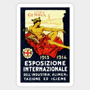 1913 Genoa Italy Industrial Exposition Sticker